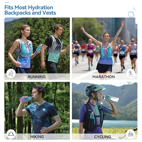 MARCHWAY Soft Flask Collapsible Water Bottle with Wide Mouth, 300ml/500ml - color: Blue Purple, size: 300 ml/10 oz