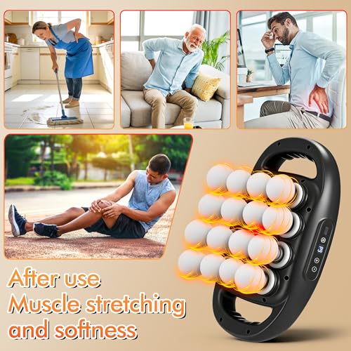 Deep Tissue Massage Gun with 16 Massage Heads, 2600mAh Battery Back Muscle Massager with 9 Modes & Levels for Back, Shoulders, Legs, Foot, Body Muscle Relief - color: Paint Black