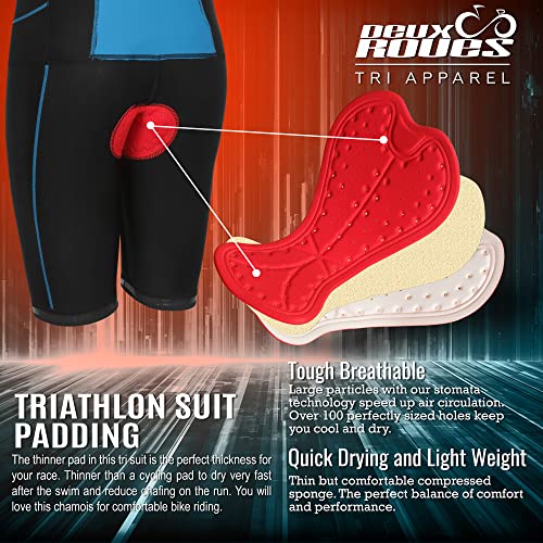 Youth Junior Kids Triathlon Suit Tri Cycling Skin Suit Sleeveless - Bonus Race Bib Belt - color: Blue, size: Youth 10