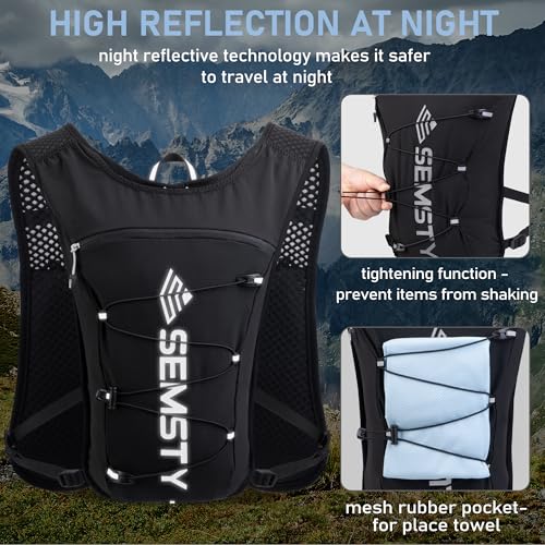 Running Hydration Vest 5L, Running Vest Pack with 1.5L Water Bladder - color: Balck
