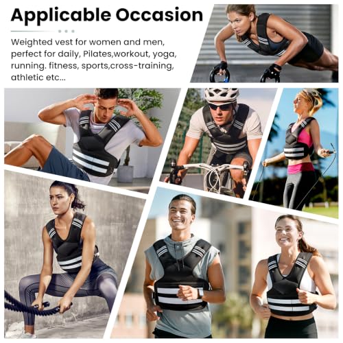 Adjustable Weighted Vest for Women and Men, 4-11lb/11-18lb/20-32lb Vest - size: 11-18 lbs