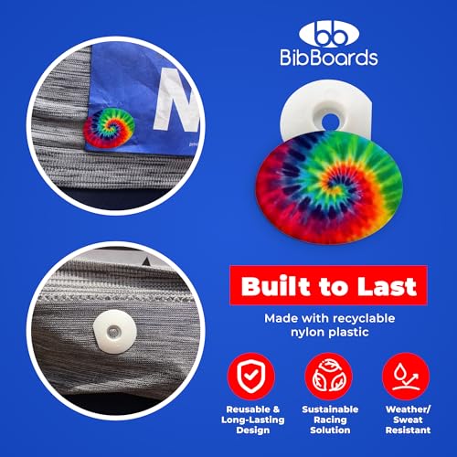 BibBoards bibSNAPS Race Bib Clips, Tie Dye, 4 Pack - color: Tie Dye