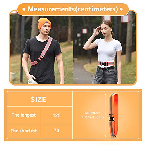 A-SAFETY Glow Belt - Reflective Running Belt (Yellow, Orange, Black, White) - color: Red