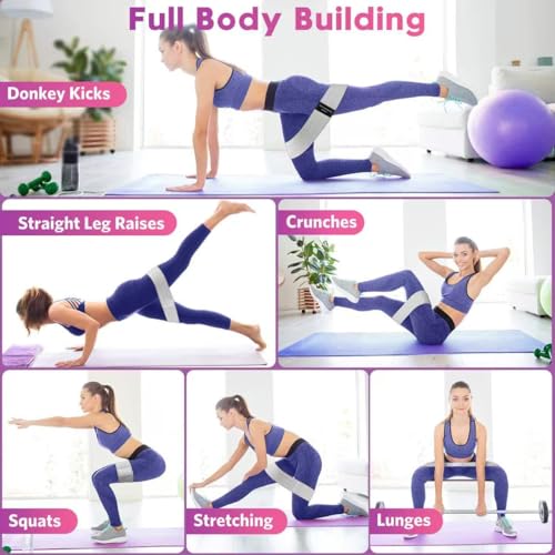 Resistance Bands for Working Out with Workout Bands Guide. 3 Booty Bands for Women Men Fabric Elastic Bands for Exercise Bands Resistance Bands for Legs Bands for Working Out Hip Thigh Glute Bands Set