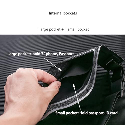 Running belt,Slim Running Waist Fanny Pack Runner Exercise Phone Belt Hip Pouch Bag for Women Men iphone Samsung (White Grey) - color: White Grey