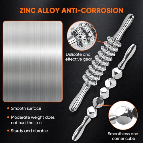 ONUEMP 2pcs Stainless Steel Massage Rollers - Ice Body Sculpt Fascia Stick - size: 2pcs Rollers