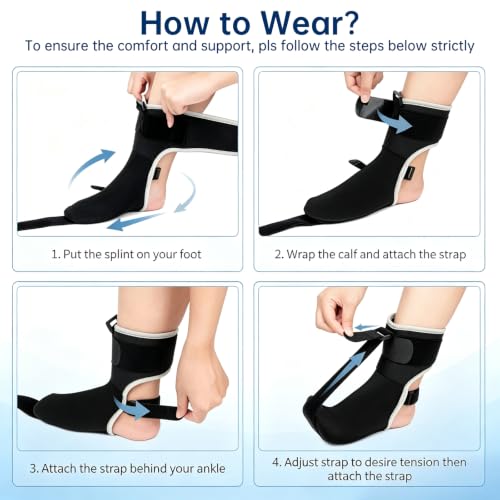 Plantar Fasciitis Night Splint with Massage Ball and Arch Support, Adjustable Achilles Tendonitis Brace Relief, Planter Facetious Support Sock for Women (6-8.5) Men (5-7.5) -Red - color: Small-Red