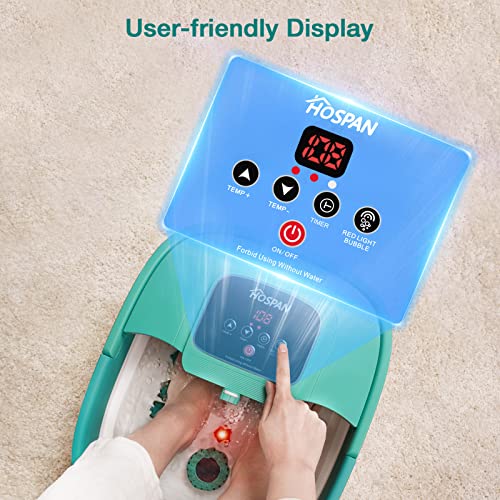 HOSPAN Collapsible Foot Spa, Foot Bath Massager with Heat, Bubble & Massage - color: Sky Blue
