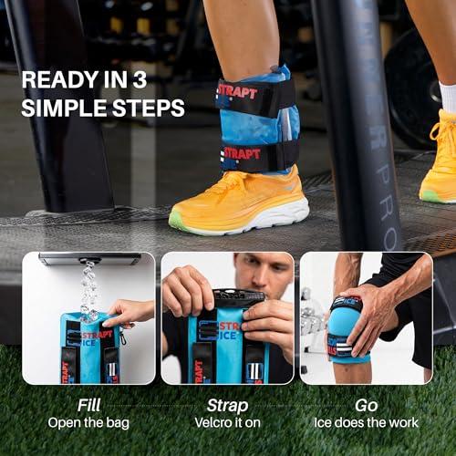 an Ice Bag that is Fillable, Reusable & Wearable - Instant Cold and Heat Therapy for Shoulder, Knee, Elbow & Back Pain Relief - Injuries, Inflammation & Recovery - 7.5" x 18" - Blue - color: Blue