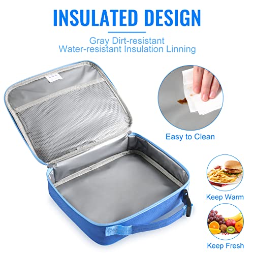 Genteen Kids Insulated Lunch Box for Boys Girls,2 Packs,Back to School - color: B-2pk Blue+Black