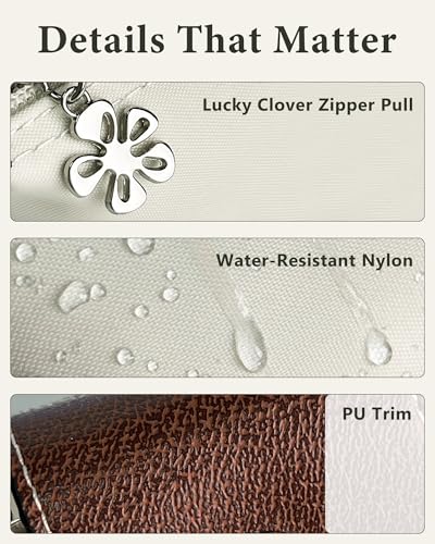 Wuflyover Coin Purse for Women, Mini Nylon Change Purse with Keychain, Small Zip Pouch for Coins, Cash, Cards (beige) - color: beige