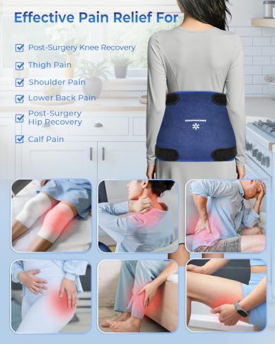 KingPavonini Soft Large Ice Pack for Injuries Reusable with Straps, 11"x15" - style: Large w/ Straps (Pack of 1)