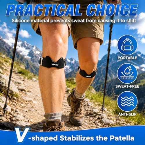Patellar Tendon Support Strap, Silicone Knee Band for Pain Relief, Black - color: Black 1 Pack