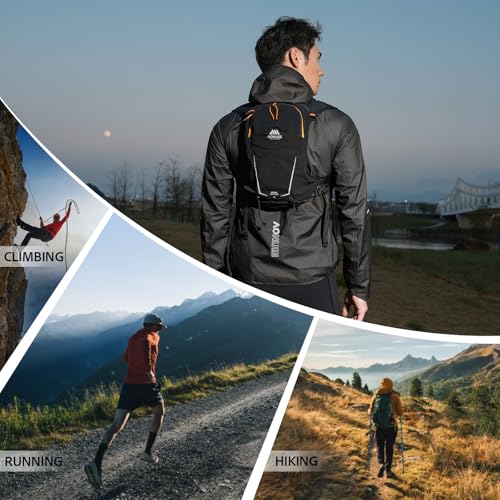 AONIJIE Running Hydration Vest for Men Women 500ml Soft Flask Water Bottle - color: Black, size: 0.5L