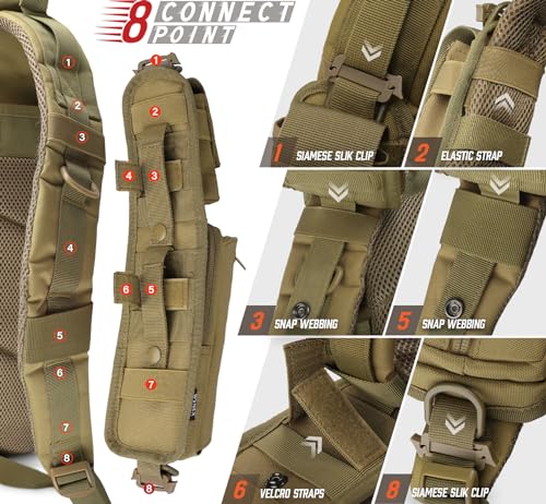 WYNEX Molle Backpack Shoulder Strap Pouches of Water Bottle Pouch Version - color: Khaki