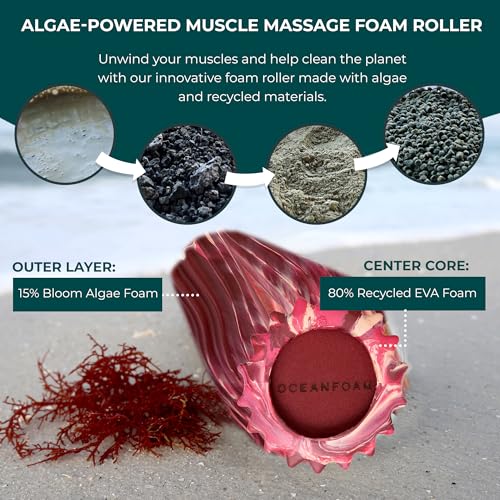 Oceanfoam Ripple Small Foam Roller (Maroon, Blush & Hot Pink Marbled) - color: Maroon, Blush & Hot Pink Marbled