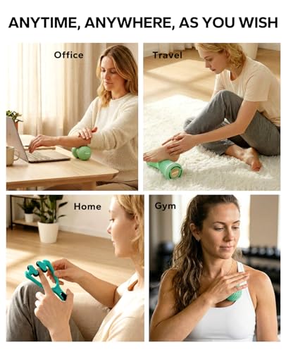 HAPBEAR Massage Ball Set 4 PC, Plantar Fasciitis Relief, with Storage Bag