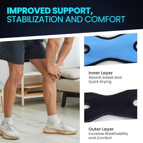 Welnove Patellar Tendon Support Strap - 2 Pack Knee Braces for Men and Women - Knee Pain Relief Adjustable Knee Strap for Running, Workout, Arthritis, Jumper, Tennis Injury Recovery (Black, L) - size: Large (Pack of 2)
