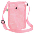 Uxcell Water Bottle Holder With Adjustable Shoulder Strap, Carrier Bag, Mesh Crossbody Carrier With Pocket for Sports, Hiking, Walking, Travel - color: Pink