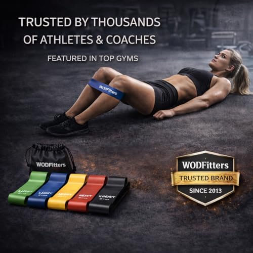 WODFitters Mini Bands Set for Women - 5 Exercise Workout Resistance Bands - Exercise Loops - Workout Flexbands for Stretching, Physical Therapy, Rehab, Home Fitness and Muscle Activation