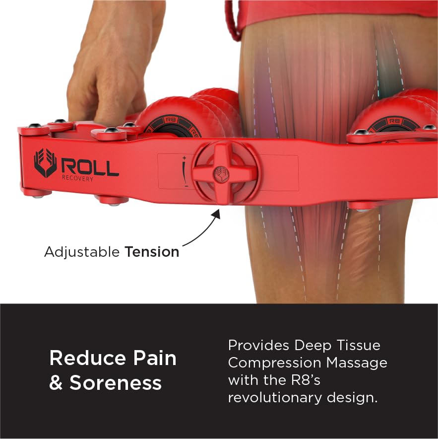 ROLL Recovery R8 Plus (Lava Red) - Deep Tissue Massage Roller - color: Lava Red