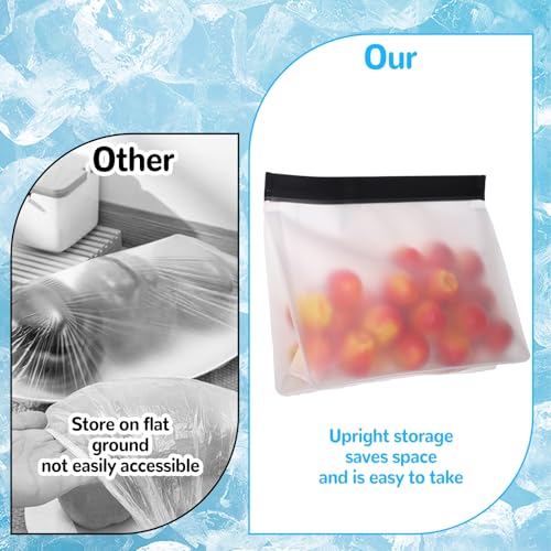 4 pcs Clear Leak Proof Freezer Bag Reusable Ice Storage Bags Ice Cube Storage Bags Freezer Holder Container with Secure Zip Seal Close Design for Travel Food Whiskey Bourbon Cocktails - color: White
