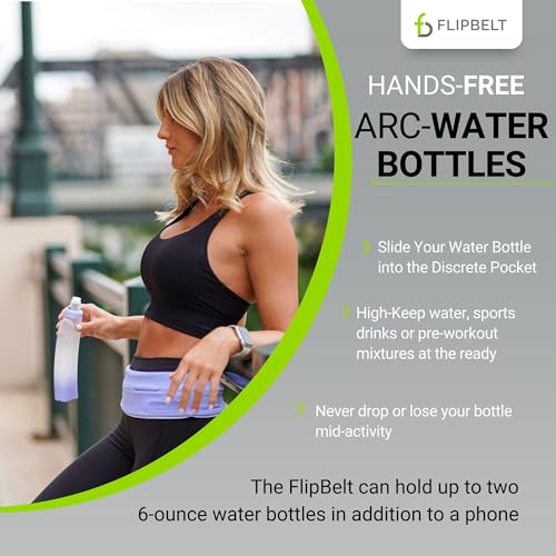 FlipBelt Portable Lightweight Running Water Bottle - color: Periwinkle, size: 11 Ounces (Pack of 2)