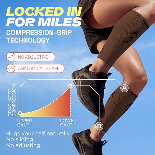 Calf Compression Sleeves for Men & Women - Sports, Running, Shin Splints - color: Deep Cocoa