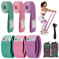 Resistance Bands Set for Men & Women, Fabric Hip Bands & Long Resistance Workout Bands with Door Anchor, Non-Slip Home Gym Equipment for Glutes, Legs, Strength Training & Full Body Workouts
