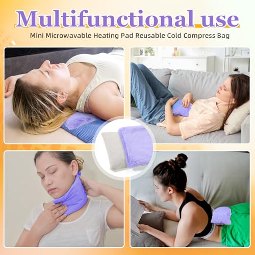 Cozypower Mini Heating Pad Microwavable Hot Cold Pack Reusable,Purple - color: Purple