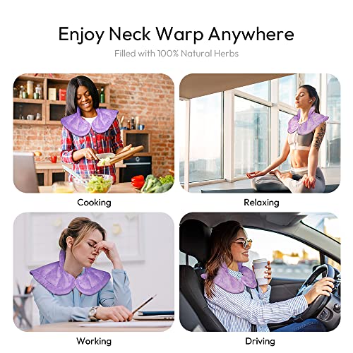 MORLIDEN Microwavable Neck Wrap Warmer&Shoulder Weighted Hot Cold Compress - color: Purple, size: 1 Count (Pack of 1)