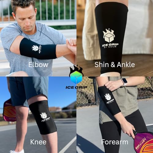 Black Ice Pack Wrap, Hot & Cold Therapy (X-Large) - Multi-Use Reusable Ice Pack Sleeve for Pain Relief for Knee, Elbow, Hamstring, Shin, Forearm, Ankle - size: Extra Large