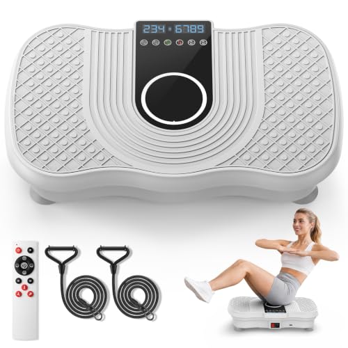 Vibration Plate Exercise Machine 350lbs Capacity Full Body Shaker - color: Pure white