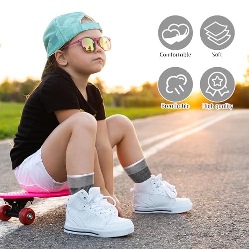 Haysandy 4 Pcs Kids Ankle Brace Support, Gray, 5-10 Years - color: Gray, size: 5-10 Years