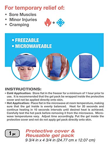 Reusable Hot Cold Compress for Pain Relief - 5" x 10", Soft & Comfortable Ice Pack for Injuries, Recovery, Knee, Shoulder Pain, Sprains, Migraines, Physical Therapy, Fast Joint and Muscle Pain Relief