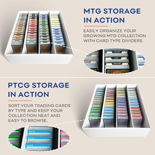 2-Pack Trading Card Storage Box, Card Box for TCG MTG Baseball Sports Cards - color: 4 Row-2 Boxes