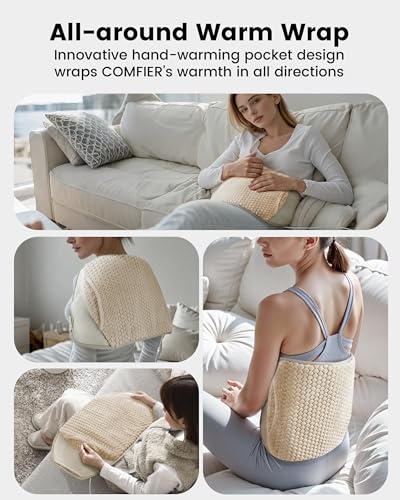 COMFIER Extra Large Graphene Heating Pad for Back, FSA Eligible, Beige - color: Light Yellow