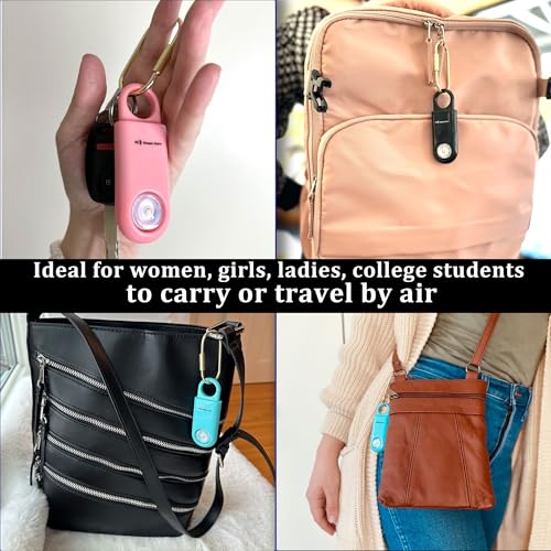 130db Personal Safety Alarm with Ultra Bright Strobe Light. Black - color: Black, style: Button cell