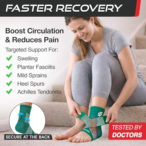 Sleeve Stars Ankle Brace Men & Women Support (Single/M:10"-12"/Turquoise) - color: Turquoise, size: Medium