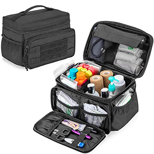 Damero Small Medicine Storage Bag Empty, Family First Aid Box with Divider