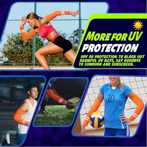 Geyoga 4 Pairs Arm Sleeves for Men Women - color: Fluorescent