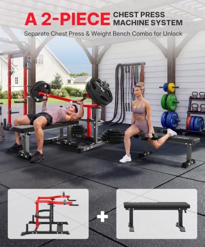 Multi-Function Compact Weight Bench Set Home Gym - color: Red-Black