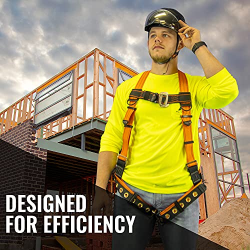 Malta Dynamics Warthog Safety Harness for Construction – Fall Protection Harness with Back D-Ring, Fall Indicators, & Chest and Leg Buckles, OSHA & ANSI Compliant (XXL) - size: XX-Large