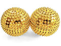 2X Spiky DBT Skill Balls | Magnetic Stress Relief Balls | Spiky Massage Balls for Relaxation, Tension Release, Focus & Mobility (Gold, 2 Inch) - color: Gold, size: 2 inches
