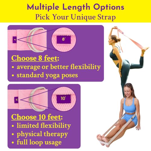 Extra-Wide 2 Inch Cotton Yoga Strap: Stretching, Physical Therapy, Exercise - color: Pink, size: 10 feet