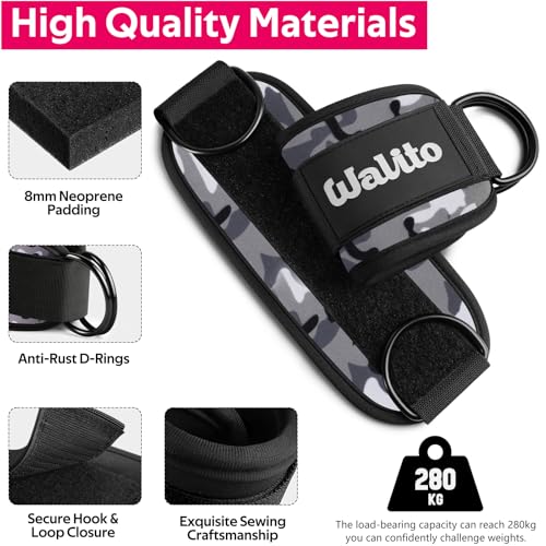 Ankle Straps for Cable Machines, Leg Straps for Glute Kick Back Accessories - color: Camouflage