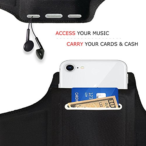 RevereSport Waterproof Armband for iPhone Pro 17/16/15/14/13/12 with Extra Pockets for Keys, Cash and Credit Cards. Running Phone Arm Holder for Sports, Gym Workouts and Exercise - size: 6.2" Screen