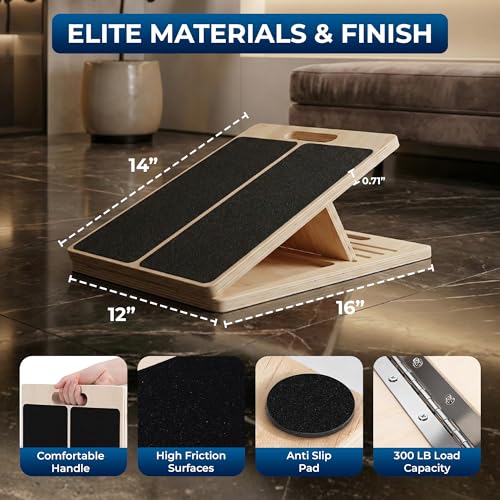 Adjustable Wooden Slant Board for Calf Stretching and Squats