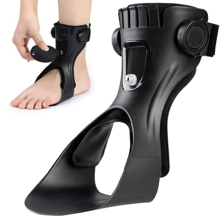 AFO Drop Foot Brace, Upgraded Medical Foot Up Ankle Foot Orthosis Support with Inflatable Airbag for Hemiplegia Stroke Shoes Walking Foot Stabilizer (Left, Small)