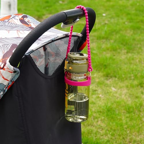 Water Bottle Handle for Stanley Cup - Soft, Durable Silicone Sling with Adjustable Strap, Fits Most 8-40oz Bottles, Ideal Stanley Cup Accessory - color: Rose